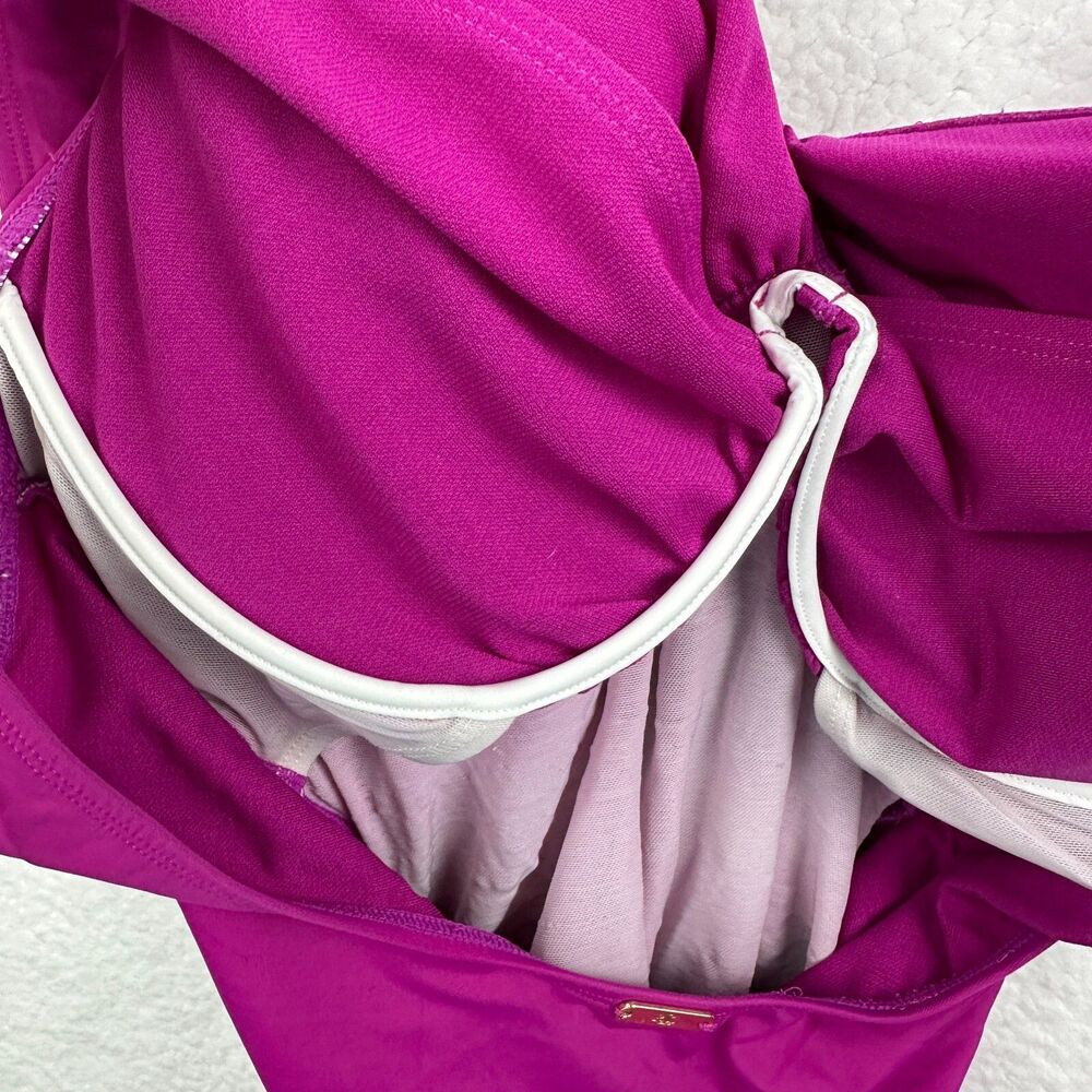 2/$30 Lauren Ralph Lauren One Piece Swimsuit Womens M Ruched Slimming Boho Retro - Picture 11 of 11